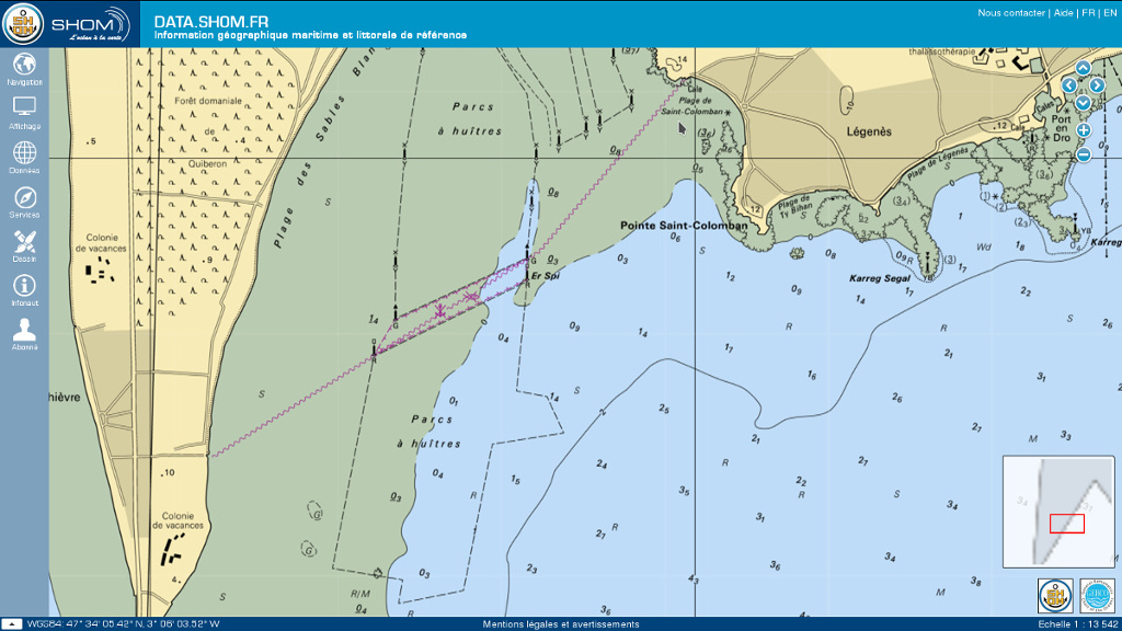 Extrait de carte marine (SHOM)